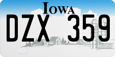 IA license plate DZX359
