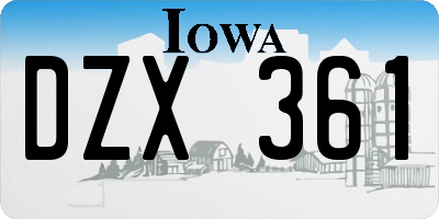 IA license plate DZX361