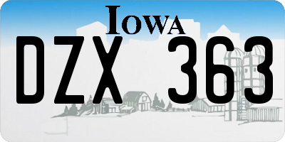 IA license plate DZX363