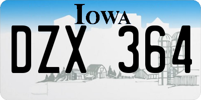 IA license plate DZX364