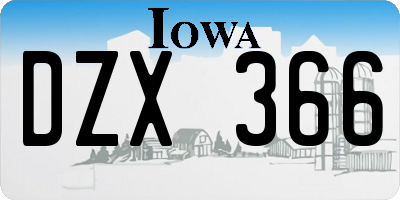 IA license plate DZX366