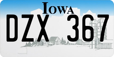 IA license plate DZX367