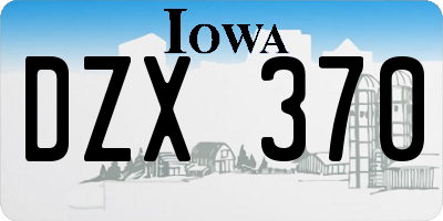 IA license plate DZX370