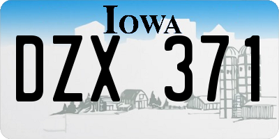 IA license plate DZX371