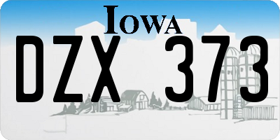 IA license plate DZX373