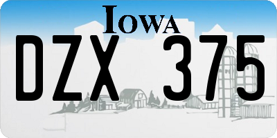 IA license plate DZX375