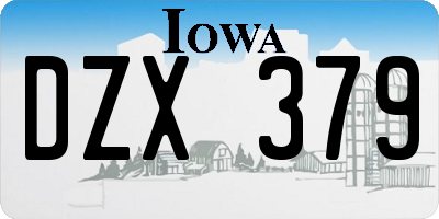 IA license plate DZX379