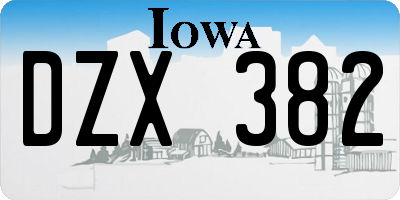 IA license plate DZX382