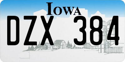 IA license plate DZX384