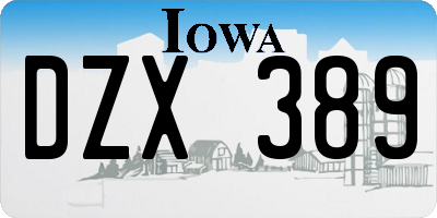 IA license plate DZX389