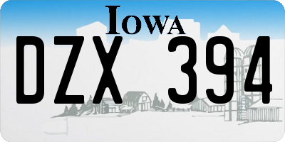 IA license plate DZX394