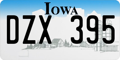 IA license plate DZX395