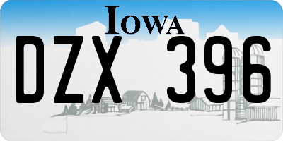 IA license plate DZX396