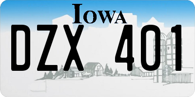 IA license plate DZX401