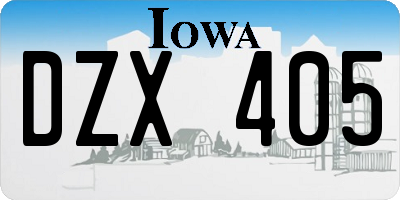 IA license plate DZX405