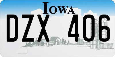 IA license plate DZX406