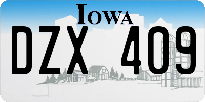 IA license plate DZX409