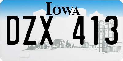 IA license plate DZX413
