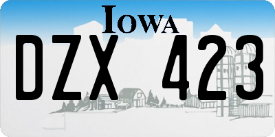 IA license plate DZX423