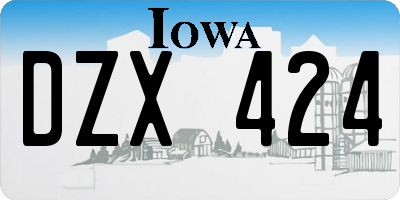 IA license plate DZX424