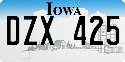 IA license plate DZX425