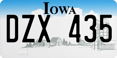 IA license plate DZX435