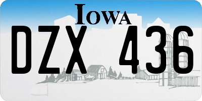 IA license plate DZX436