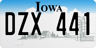 IA license plate DZX441