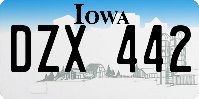 IA license plate DZX442