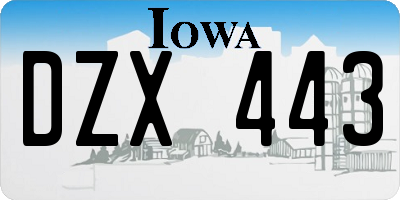 IA license plate DZX443