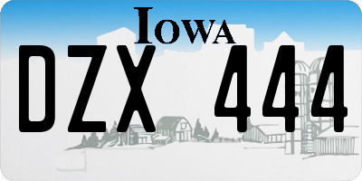 IA license plate DZX444