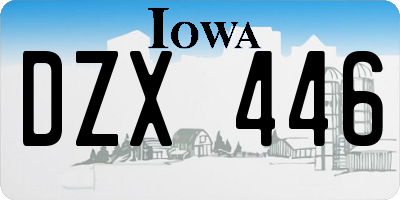 IA license plate DZX446