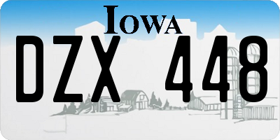 IA license plate DZX448