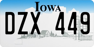 IA license plate DZX449