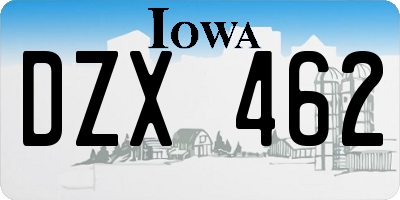 IA license plate DZX462