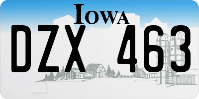 IA license plate DZX463