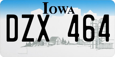 IA license plate DZX464