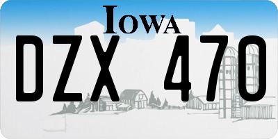IA license plate DZX470