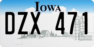 IA license plate DZX471