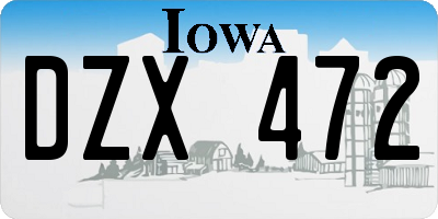 IA license plate DZX472