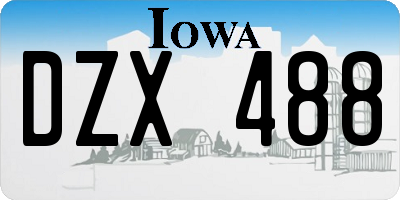 IA license plate DZX488