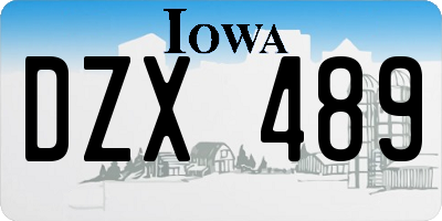IA license plate DZX489