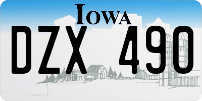 IA license plate DZX490