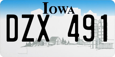 IA license plate DZX491