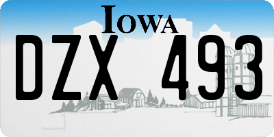 IA license plate DZX493