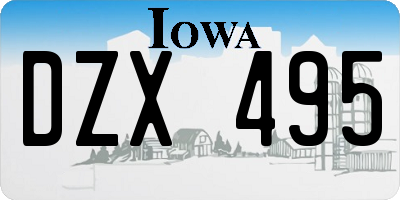 IA license plate DZX495