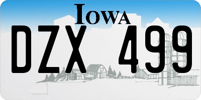 IA license plate DZX499
