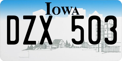 IA license plate DZX503