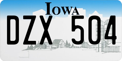 IA license plate DZX504