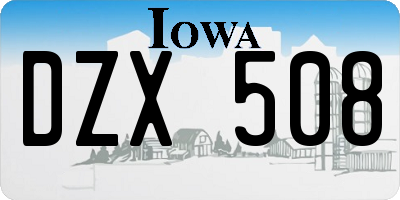 IA license plate DZX508